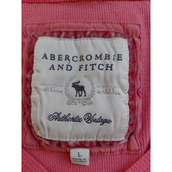 Abercrombie & Fitch Y2K Vintage Pink V Neck Babydoll Long Sleeve Top Size L - Picture 4 of 8
